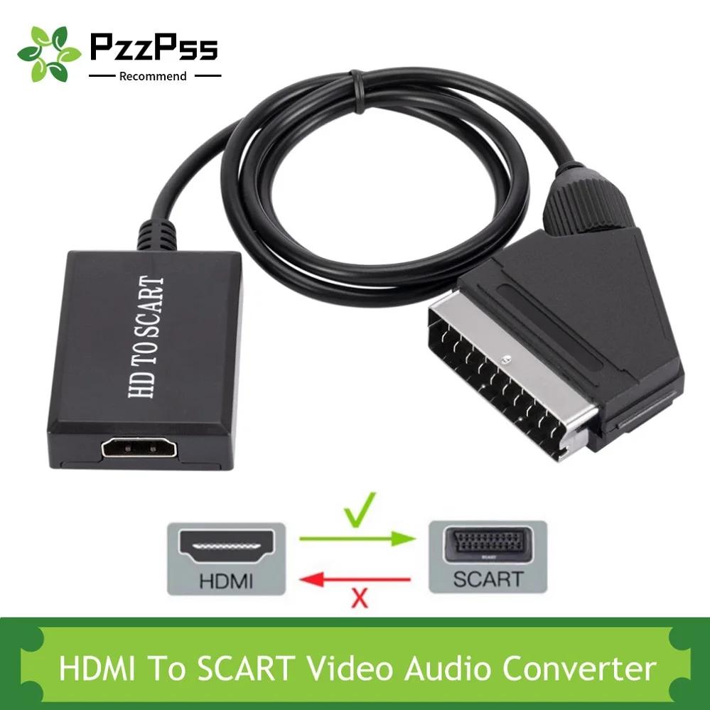 PzzPss HD 1080P HDMI Է-SCART    ȯ , HDTV DVD, ī ڽ STB ÷  ÷ DC ̺